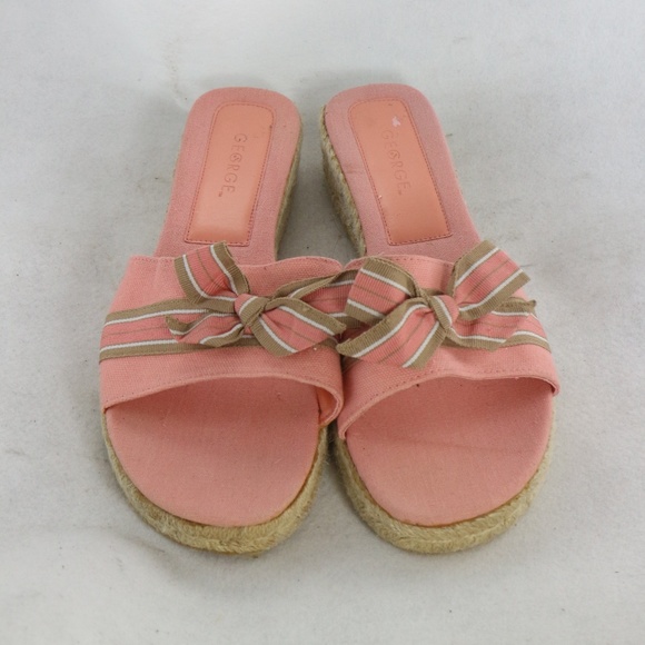 GEORGE Portofino Pink Bow Front Espadrilles Sz 8.5 US Women - Picture 2 of 8